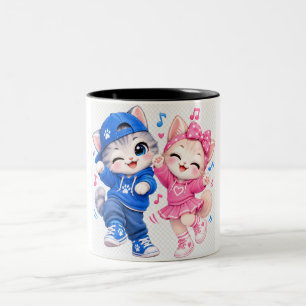 Couple mug Cute Dancing Cats Couple Mug
