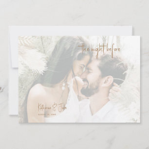 Couple Muted Photo Pampas The Night Before Invitation
