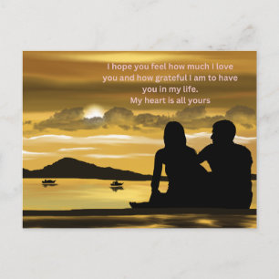 Couple my heart valentine's day postcard
