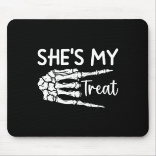 Couple My Treat Skeleton Matching Halloween Costum Mouse Mat