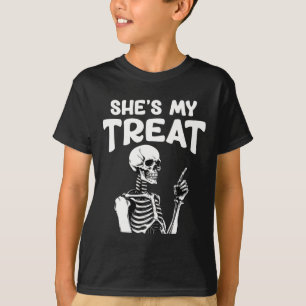 Couple My Treat Skeleton Matching Halloween Costum T-Shirt