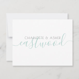 Couple Name Green Wedding Monogram Note Card