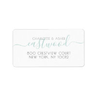 Couple Name Green Wedding Monogram Return Address