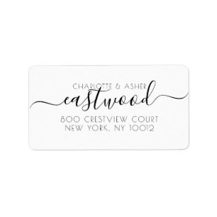 Couple Name Green Wedding Monogram Return Address Label