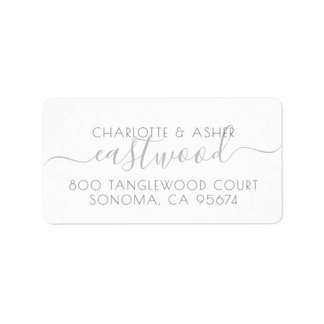Couple Name Monogram Note Card Label (Front)
