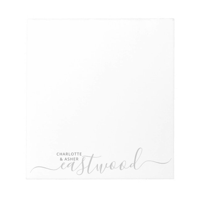 Couple Name Monogram  Notepad (Front)
