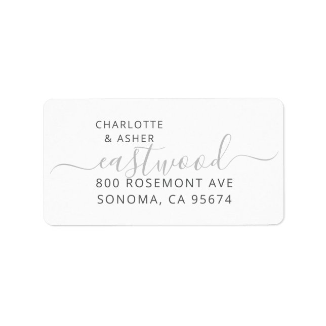 Couple Name Monogram Return Address Label (Front)