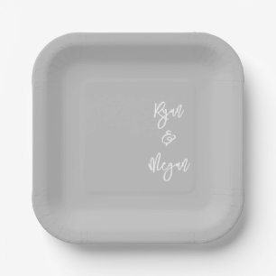 Couple NAME & NAME Engagement Wedding Celebration Paper Plate