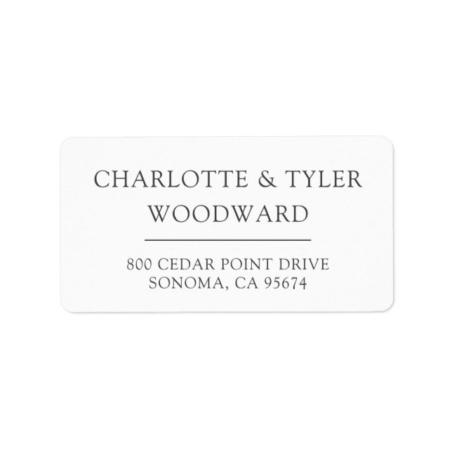 Couple Name Newlywed Return Address Label (Front)
