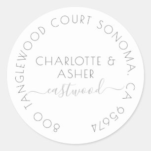 Couple Name Pastel Blue Return Adress Label