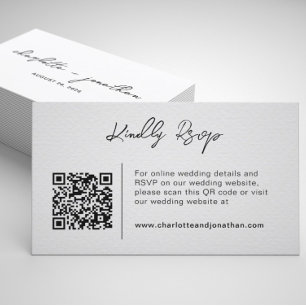 Couple Name QR Code Wedding RSVP Enclosure Card