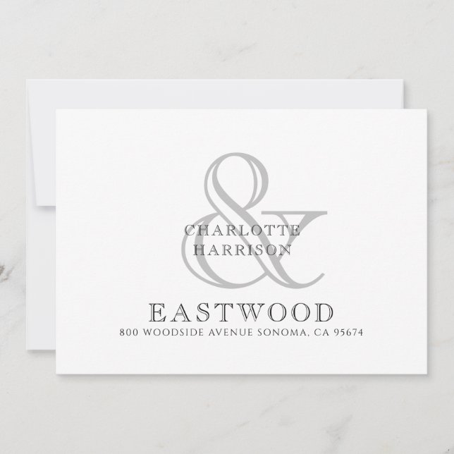 Couple Name Wedding Monogram Card (Front)