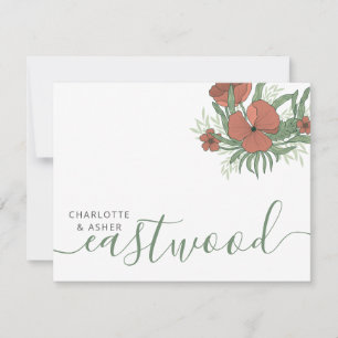 Couple Name Wedding Monogram Floral Card