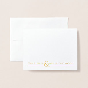 Couple Name Wedding Monogram Gold Foil Foil Card