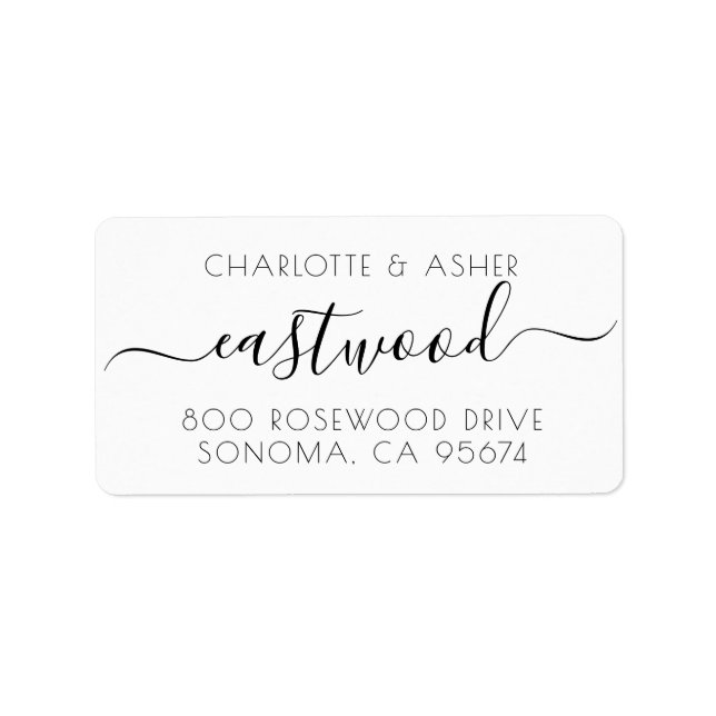 Couple Name Wedding Monogram  Label (Front)