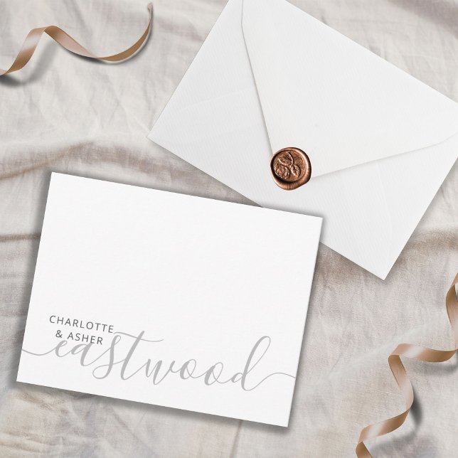 Couple Name Wedding Monogram Note Card (Creator Uploaded)