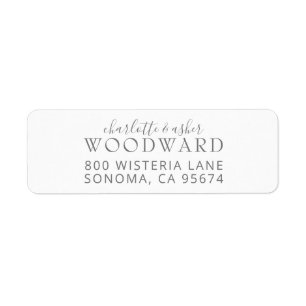 Couple Name Wedding Monogram Return Address Labels