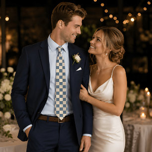 Couple Name Weddings, Anniversary Chequered Tie