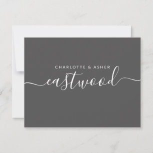 Couple Name White On Black Card