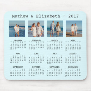 Couple Names and Photos 2017 Photo Calendar Mouse Mat