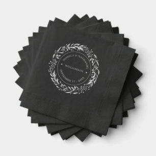 Couple Names Established Date Year Gold Foil Napkins