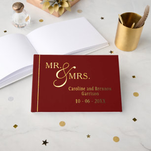 Couple Names Established Date Year Gold Guest Book
