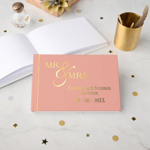 Couple Names Established Date Year Gold Guest Book