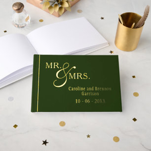 Couple Names Established Date Year Gold Guest Book
