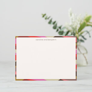 Couple Names Geometric Pink Gold Modern Border Card