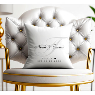 Couple Names Script Wedding Cushion