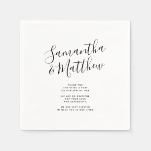 Couple Names Thank You Message Wedding Napkin