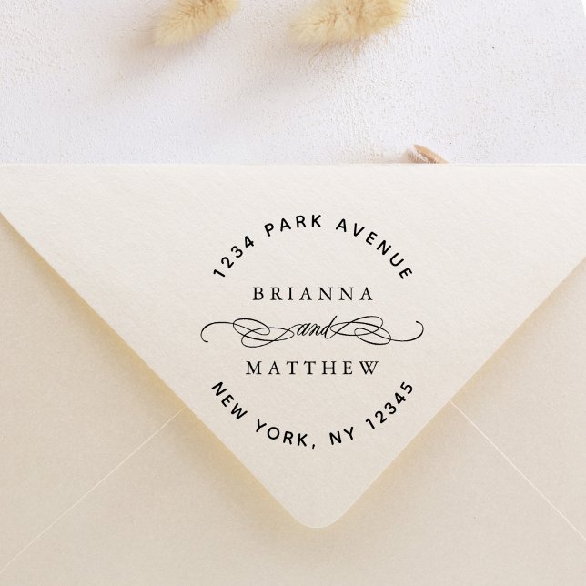 Couple Names Wedding Return Address  Self-inking Stamp (Creator Uploaded)