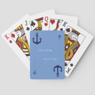 couple names with anchors blue playing cards