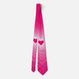 Couple Neck Tie Love Hearts Romantic Pink