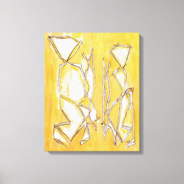 Couple New Home Decor Yellow - Couple Art Abstract (Front)