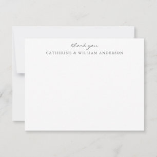 Couple Newlywed Grey Script Thank You Stationery Card