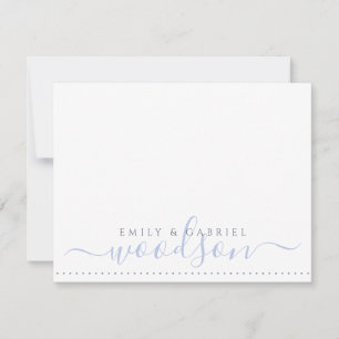 Couple Newlyweds Name Wedding Monogram Blue Card