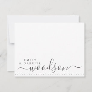Couple Newlyweds Name Wedding Monogram Script Card