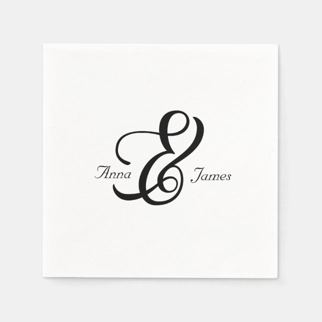 Couple Octavia Ampersand Wedding Napkins (Front)
