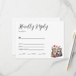 Couple of Cats in Love  RSVP Card