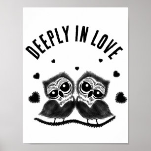 Couple of cute owls poster