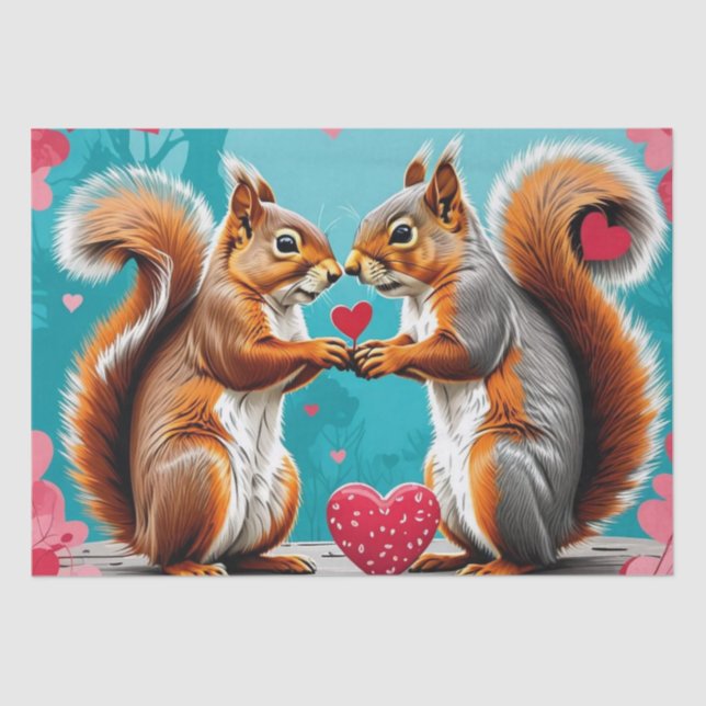 Couple of Squirrels In love Tissue Paper (Front)