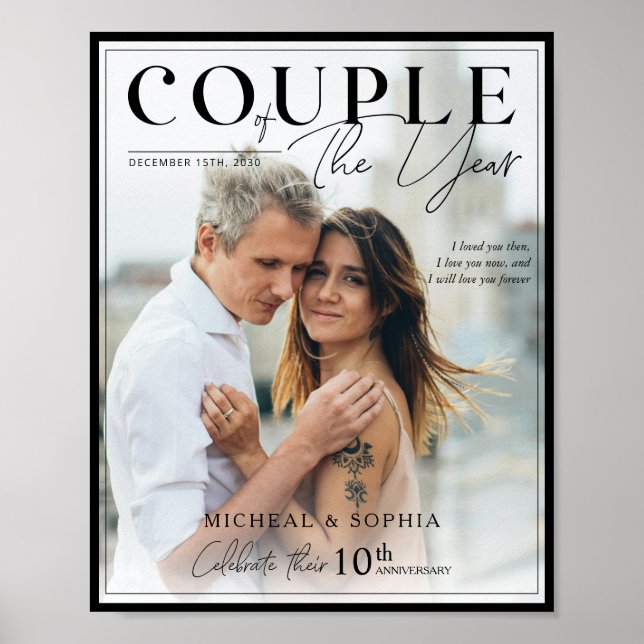 Couple of the Year Black Border Photo Cover  Poster (Front)