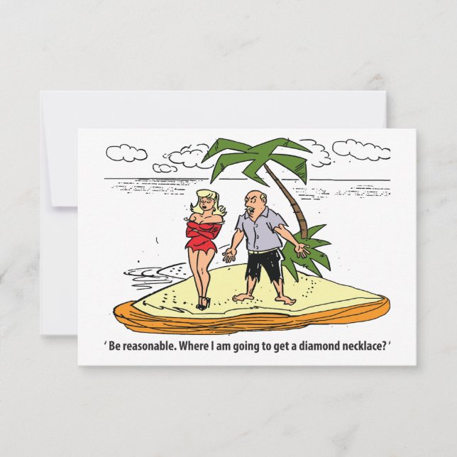 Couple on a Desert Island, Funny Save The Date (Front)