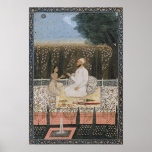 Couple on a Terrace in a Garden Poster