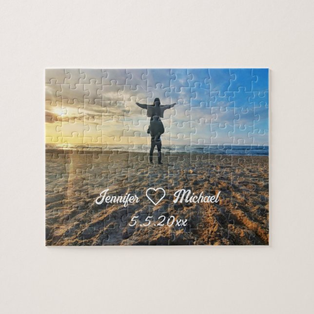 couple on beach anniversary photography jigsaw puzzle (Horizontal)
