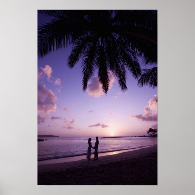 Couple on beach, Windjammer Landing, St. Lucia Poster (Front)
