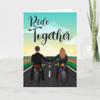 Couple on Motorcycles for Happy Anniversary