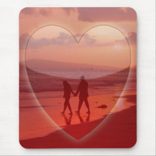 Couple on the Beach Valentine Mouse Mat