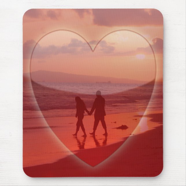 Couple on the Beach Valentine Mouse Mat (Front)